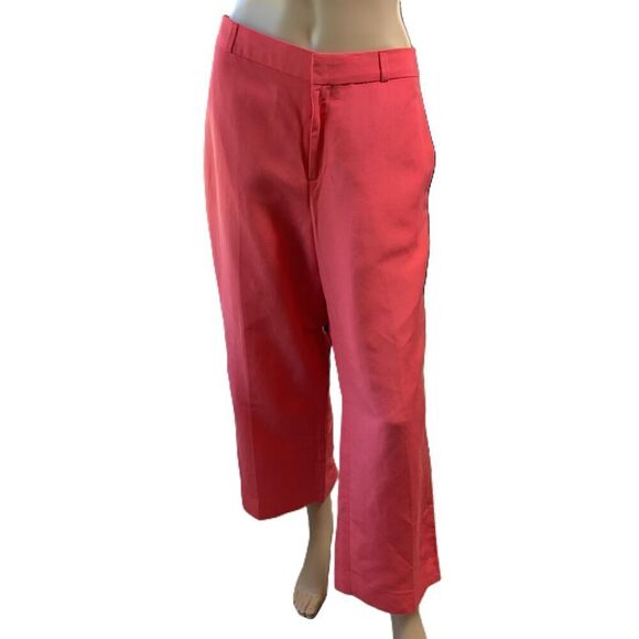 Banana Republic Coral High Waisted Linen Side Pockets Wide Leg Academia Pants 14 - Picture 1 of 14
